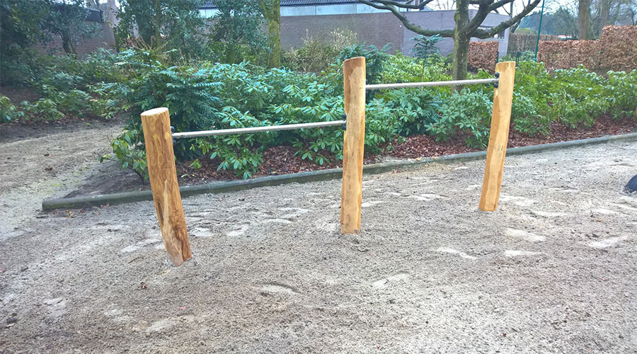 Dubbel Houten duikelrek - Robinia houten speeltoestellen - LuduQ speeltoestellen