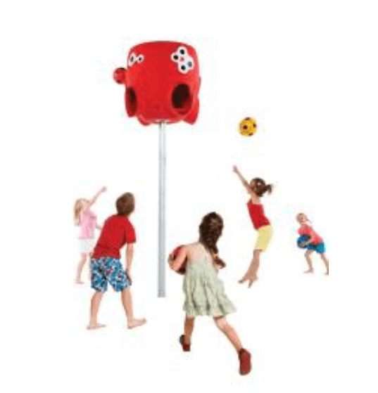 Rode kunststoffen ballenvanger met kinderen - Balsporten - Sport en spel - LuduQ speeltoestellen