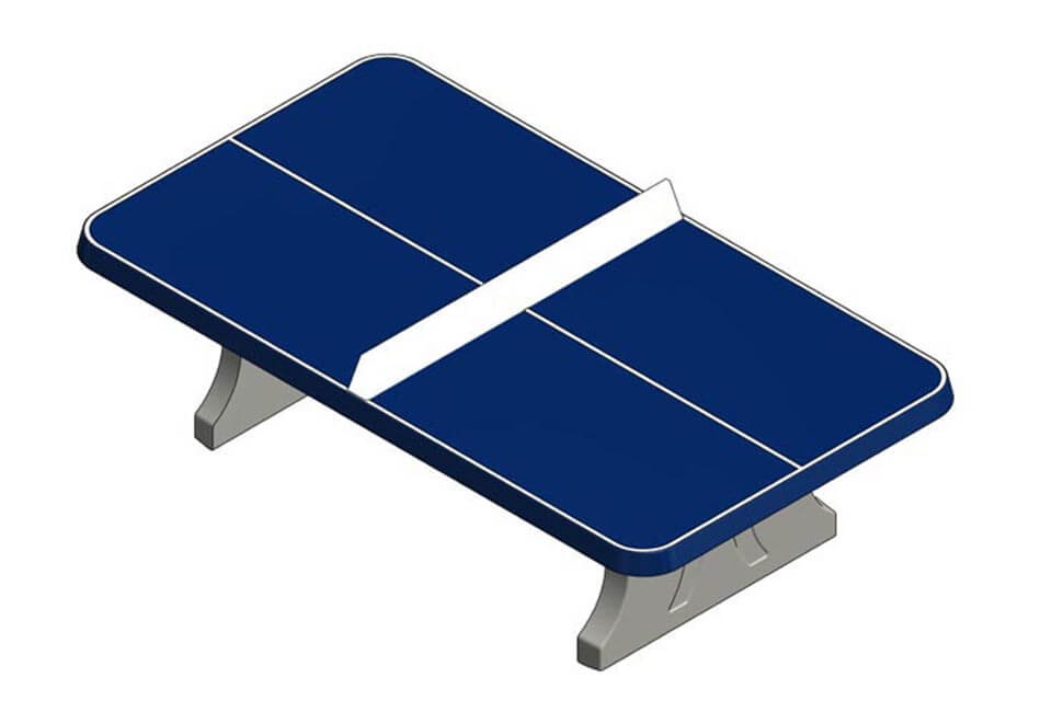 Zijdelings De layout Heerlijk Tafeltennistafel van beton afgeronde hoeken - LuduQ